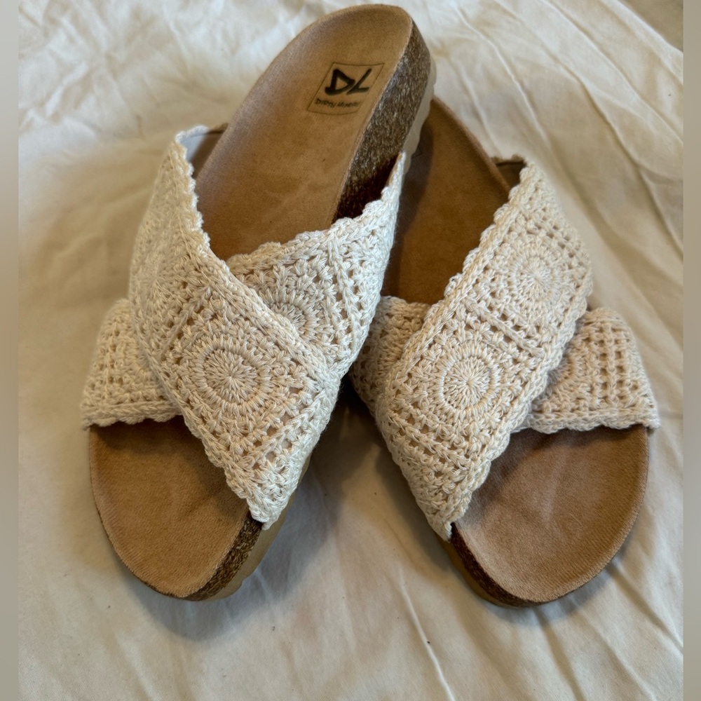 Dirty Laundry Cream Flip Flops